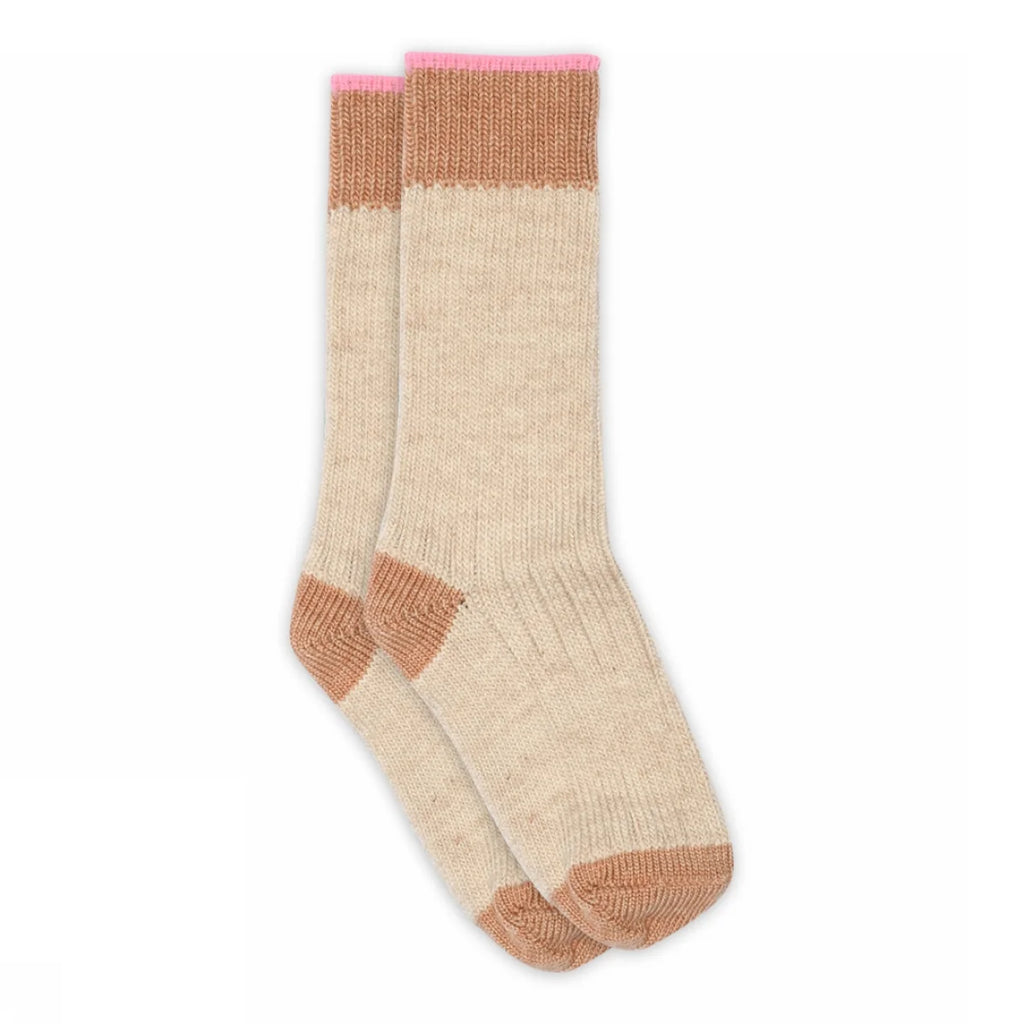 Wollsocke beige | denim