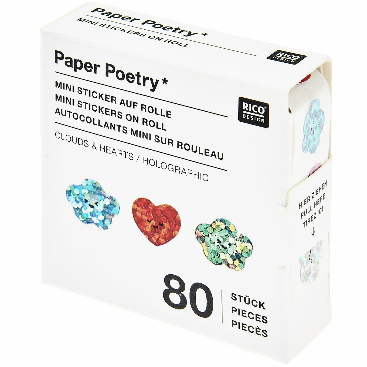 Paper Poetry Mini-Sticker Chingu Herzen/Wolken 1x1cm 80 Stück