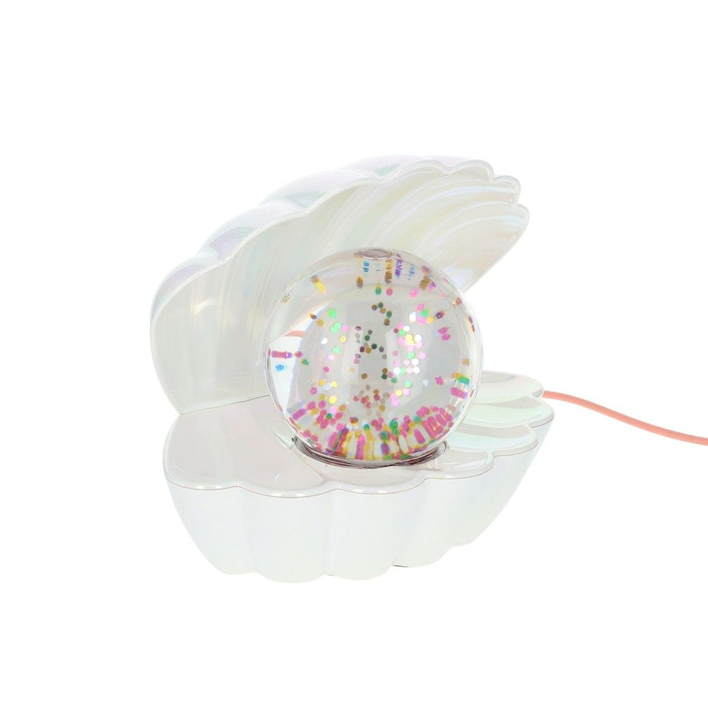 Muschellampe mit buntem Glitzer