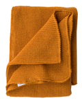 Strickdecke Wolle curry