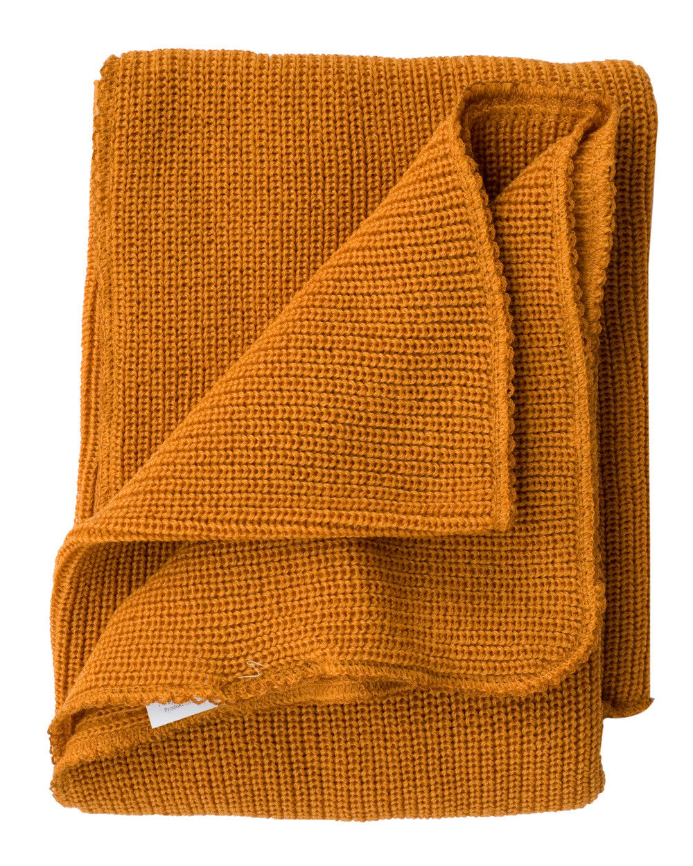 Strickdecke Wolle curry