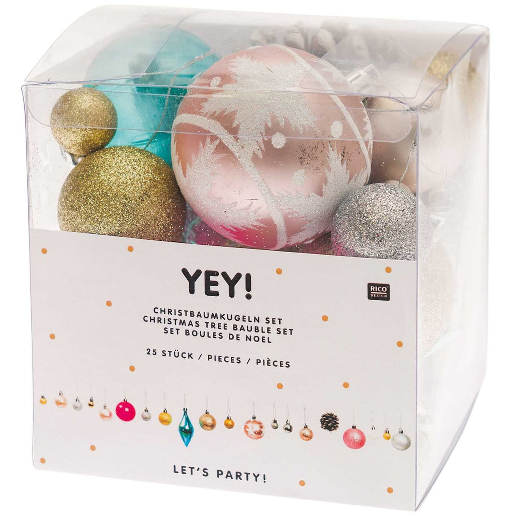 Weihnachtsbaumschmuck Set pastell