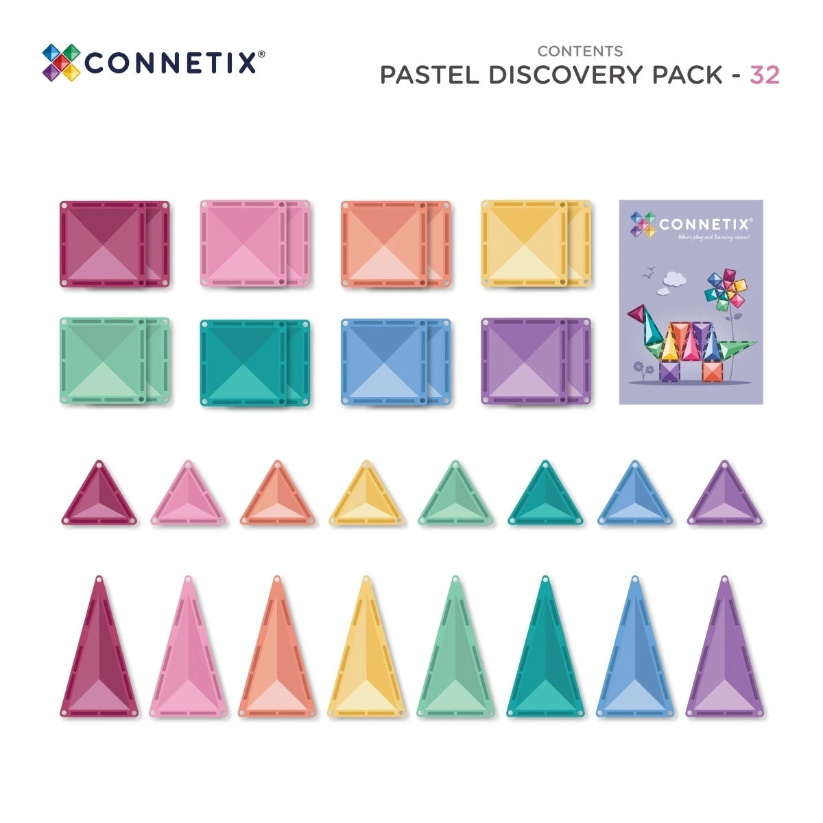 Connetix Magnetbausteine Pastel Discovery Pack 32 Teile