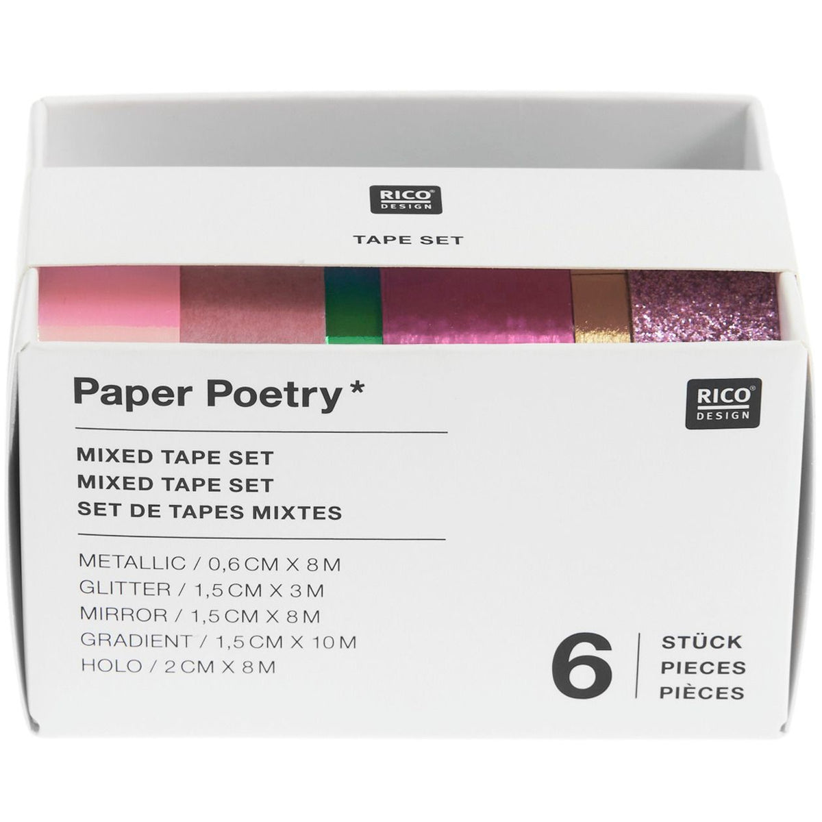 Paper Poetry Mixed Tape Set Pink/Rosa 6-teilig