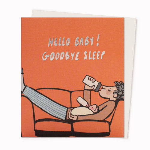 Klappkarte Hello Baby! Goodbye Sleep