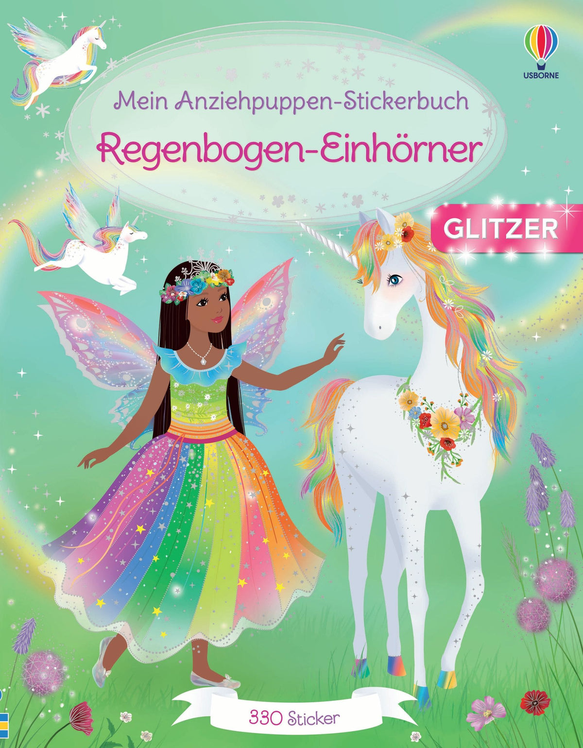 Mein Anziehpuppen-Stickerbuch: Regenbogen-Einhörner
