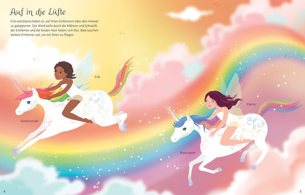 Mein Anziehpuppen-Stickerbuch: Regenbogen-Einhörner