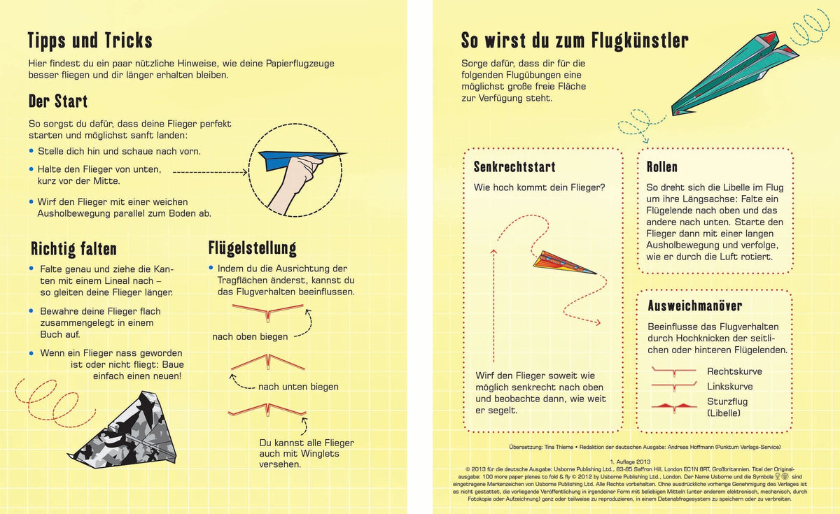 100 neue Motivbögen für Papierflieger