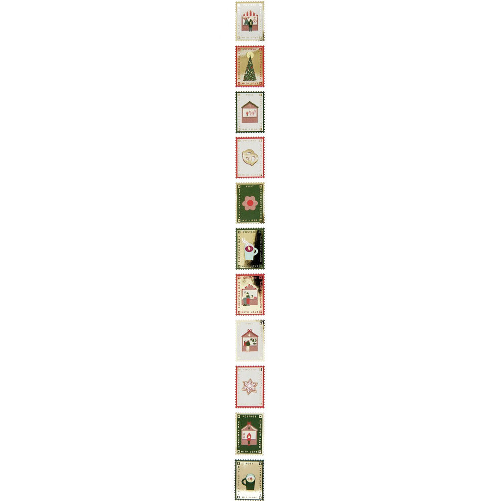 Paper Poetry Mini Sticker auf Rolle Advent Briefmarken 120-teilig