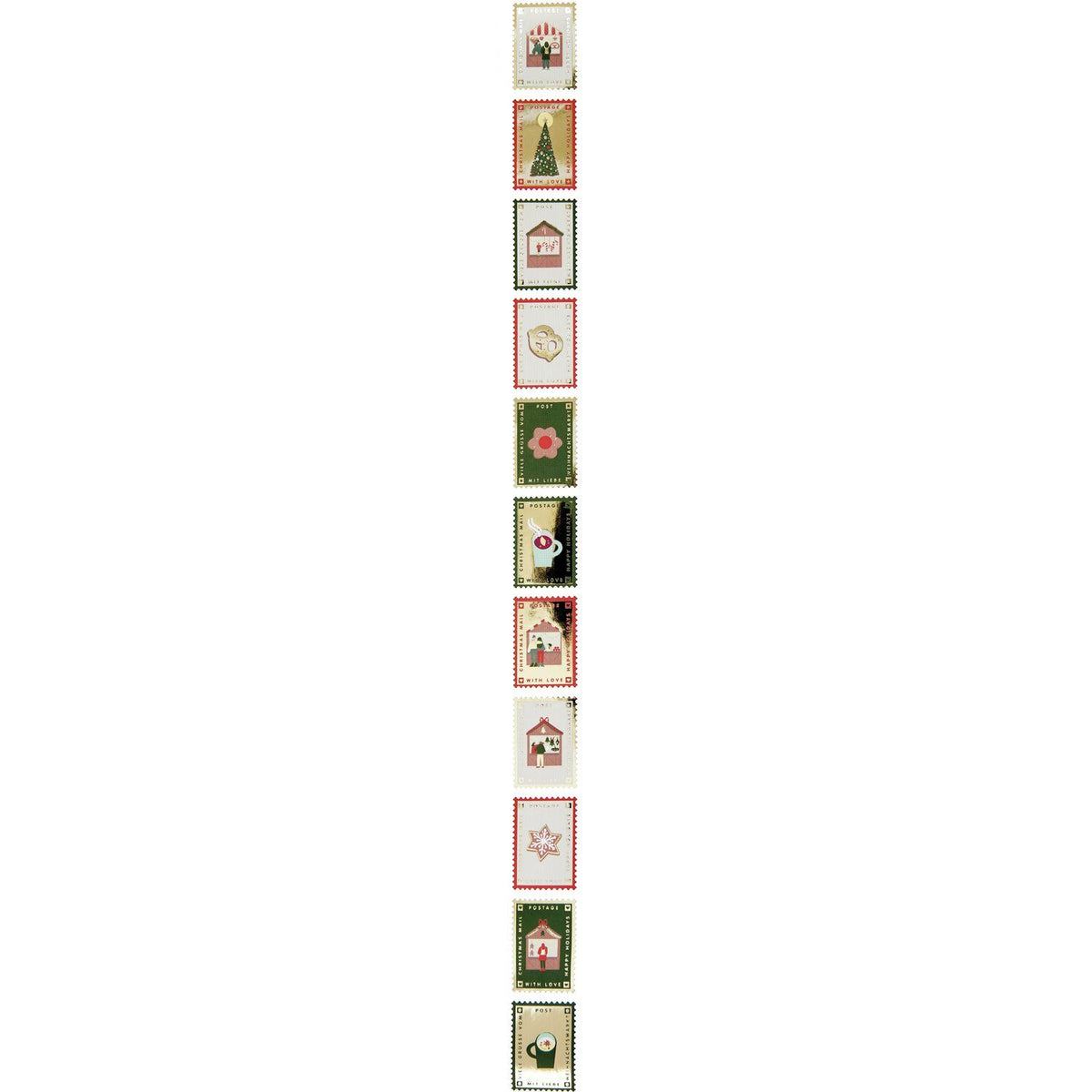 Paper Poetry Mini Sticker auf Rolle Advent Briefmarken 120-teilig