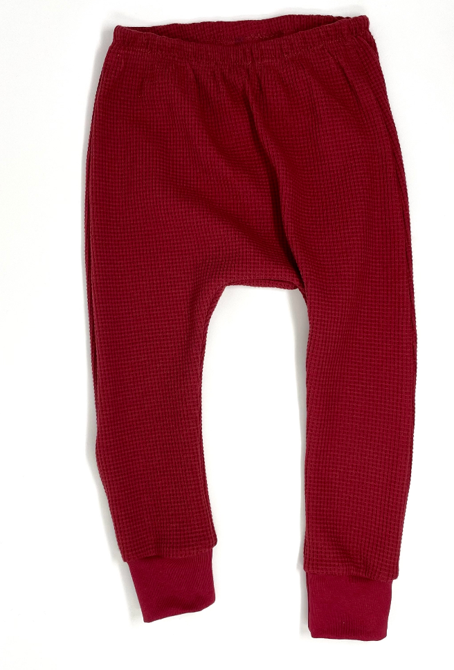 Slim Leggings Waffel rot
