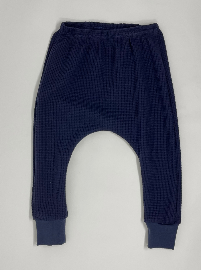 Slim Leggings Waffel blau