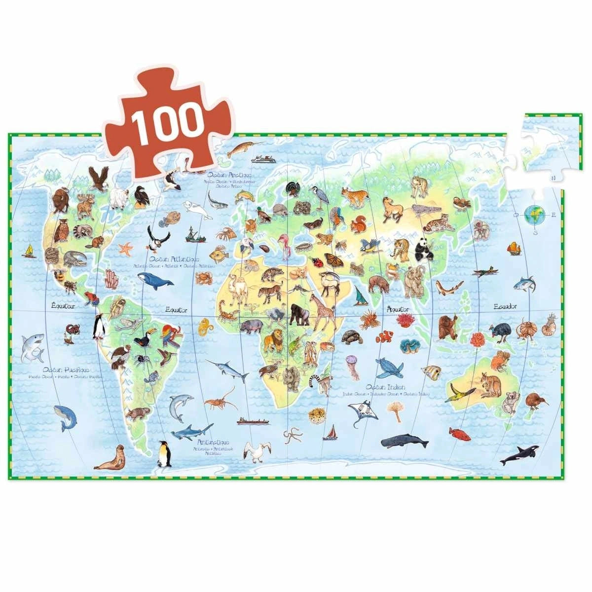 Wimmelpuzzle: Tiere der Erde - 100 Teile