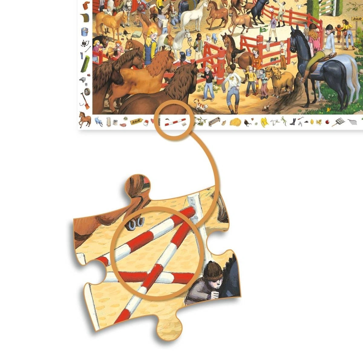 Wimmelpuzzle: Pferde - 200 Teile
