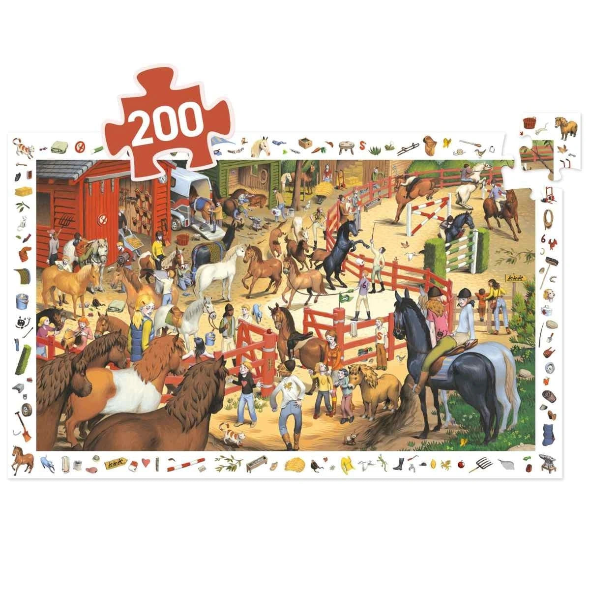 Wimmelpuzzle: Pferde - 200 Teile