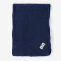 Strickdecke Wolle marine
